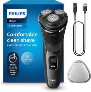 Philips Shaver Series 3000 – Elektrischer Nass- und Trockenrasierer für Männer, mit SkinProtect-Technologie, in Anthrazit, mit ausklappbarem Bartschneider, kabellos (Modell S3145/00)