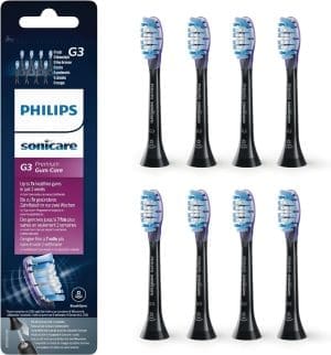 Philips Sonicare Original G3 Premium Gum Care Standard Schallzahnbürstenköpfe - 8er -Pack in Schwarz (Modell HX9058/33)