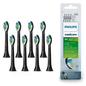 Philips Sonicare Original W2 Optimal White Standard Schallzahnbürstenköpfe - 8er-Pack in Schwarz (Modell HX6068/13)