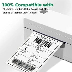 Phomemo Etiketten 4x6 500 Etiketten/Stapel, Versandetiketten Kompatibel mit MUNBYN, Phomemo, Polono Etikettendrucker, BPA-freie Thermoetiketten Selbstklebende für DHL, UPS, DPD-100 x 150 mm