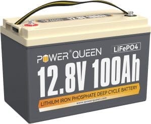 Power Queen 12.8V 100Ah LiFePO4 Lithium Batterie, 100A BMS, Max.4P4S 20.48kWh Lithium Batterie-System, Max.15000 Tiefe Zyklen, Perfekter Ersatz Blei-Säure-Batterie für Wohnmobile, Caravans, Marine