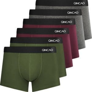 QINCAO Herren Boxershorts 6er Pack Herrenunterwäsche Retroshorts Baumwolle