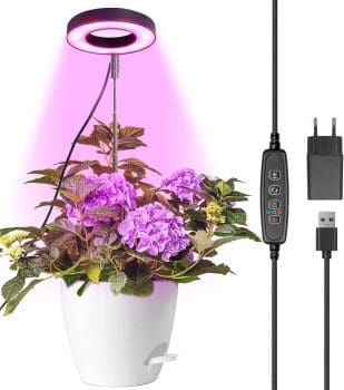 Qoolife Pflanzenlampe Led Vollspektrum, Grow Light für Zimmerpflanzen, höhenverstellbares Pflanzenlicht mit 3/9/12H Auto-Timer, 10 Helligkeitsstufen und 3 Lichtermodi, ideal für kleine Pflanzen