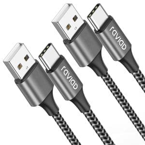 RAVIAD USB C Kabel (2Pack 3M) 3.1A Ladekabel USB C Schnellladekabel Nylon USB C Ladekabel für iPhone 16 15 Pro Max, Samsung Galaxy S24 S23 S22 S21 S20 Note 10, Huawei P60, Google Pixel, Xperia XZ