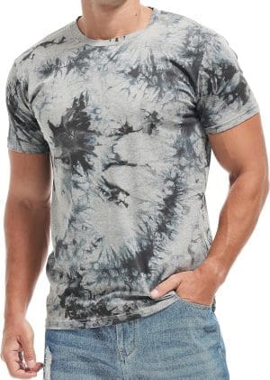 RONOMO Herren Mode Krawatte Dye T-Shirt Casual Print T-Shirt Graffiti T-Shirt