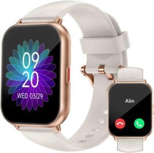 RUIMEN Smartwatch mit Telefonfunktion,Smartwatch für Damen Herren HD-Touch Screen Fitnessuhr mit SpO2-Überwachung Pulsuhr Schlafmonitor Schrittzähler Uhr Multi Trainingsmodi für Android iOS