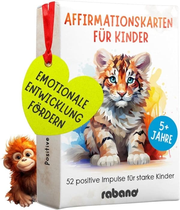 Rabano Art 52 AffirmationsKarten für Kinder - Selbstbewusstsein & Ackersamkeit Stärken Bei Kindern - Pädagogisch Werol