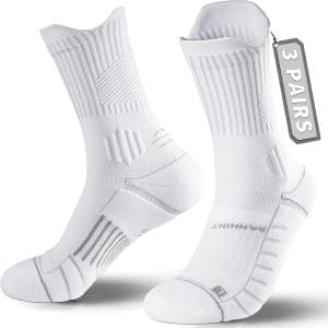 Rahhint Coolmax 3 Pack Kompressions Laufsocken Herren Damen Anti-Blasen-socken Running Socks Sportsocken mit TAB-Design, Kompressionszone, Belüftungsnetz und Fußgewölbeunterstützung, Größe 35-51