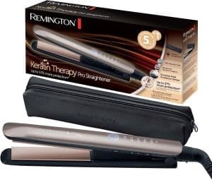 Remington Gläteisen Profi (Hitzeschutzsensor Um Haarschäden Zu Veringern) Keratin Protect (Hochwertige Keratin-Keramikbeschichtung MIT Mandelöl) Digitales Display, 160-230 ° C, Haarglätter S8593