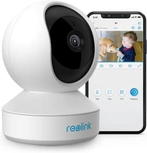 Reolink WLAN IP Kamera Indoor Schwenkbar, 2K 3MP Hund Haustier Indoor Kamera, 2,4 GHz WLAN Überwachungskamera Innen, Zwei-Wege-Audio, Baby Monitor mit Personen-/Haustiererkennung, E1