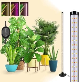 Roleadro Pflanzenlampe LED, 243 LEDs Pflanzenlicht mit 3 Beleuchtungsmodi Rot Blau Vollspektrum Standing Indoor Led Wachstumslampe Vollspektrum mit 6/9/12H Timer für Indoor-Pflanze Zimmerpflanzen