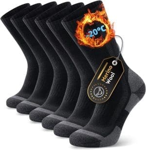 Ruixue Merino Wandersocken Herren & Damen, Outdoor Socken Trekkingsocken, Merinowolle Sportsocken Laufsocken Sneakersocken für Herren, Damen & Kinder(3 Paar)