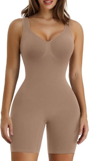 SHAPERX Shapewear Damen Bauchweg Stark Formend Body Shaper Overall-Shorts Abnehmen Shaping Bodysuit