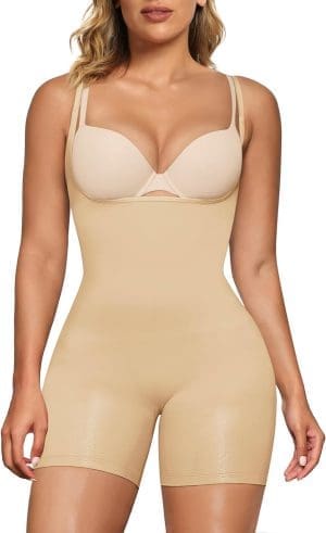 SHAPERX Shapewear Damen Body Figurformende Bodywäsche Miederbody Stark Formend Shaping Bodysuit