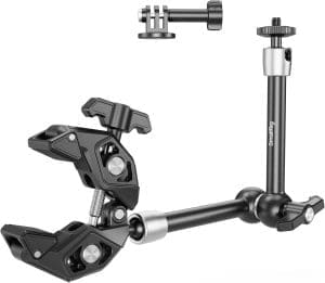 SMALLRIG Magic Arm Super Clamp, Kamerahalterung mit Superklemme, mit 1/4"-20 Schraube & Gewindebohrung für Kamera Licht Monitor Webcam Action Kamera für GoPro für Insta360, Traglast von 1,5 kg - 4454