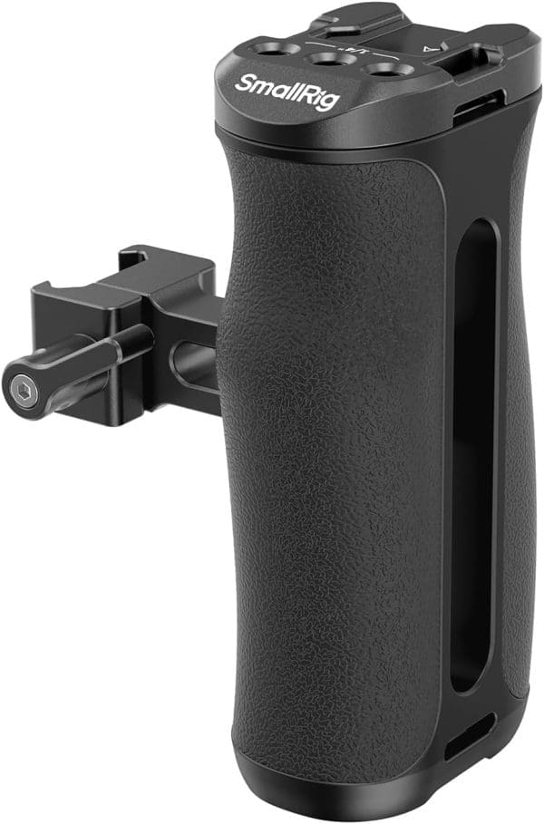 SMALLRIG Mini NATO Side Handle Mini-NATO-Seitengriff, Universeller Ergonomischer Seitenhandgriff, 43mm Nach Oben/Unten Verstellbar, Integriertes 1/4"-20-Gewindeloch, Riemenloch, Blitzschuh – 4840