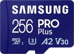 Samsung PRO Plus microSD-Karte + SD-Adapter, 256 GB, Für Mobile Gaming auf Smartphones, Tablets und Handheld Konsolen, UHS-I U3, Full HD & 4K UHD, 180 MB/s Lesen, 130 MB/s Schreiben, MB- MD256SA/EU