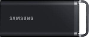 Samsung Portable SSD T5 EVO, 2 TB, USB 3.2 Gen. 1, 460 MB/s Lesen, 460 MB/s Schreiben, Externe Festplatte für Mac, PC, Android, Smart TVs und Spielkonsolen, Inkl. USB-C-Kabel, MU-PH2T0S/EU