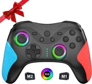 Sefitopher Switch Controller, Wireless Controller für Switch/Lite/OLED 1000mAh RGB Controller Switch für Nintendo mit Programmierbare, Turbo, Vibration, 6-Achsen, Aufwachen