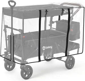 Sekey Bollerwagen Regenschutz für Bollerwagen Faltbar mit Dach, Bollerwagen Zubehör Regenabdeckung aus hochwertigem EVA-Material, 110*60*75 CM geeignet für Dach-SS 5050【Bollerwagen NICHT enthalten】