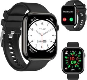 SmartWatch für Männer/Frauen mit Telefonfunktion - 1,85 Zoll Bildschirmfitness Uhr, Herzfrequenz, SPO2, Schlafmonitor, Schrittzähler, IP68 Water of Watch Watch, 113 Sports Modi Sport Watch for Android iOS