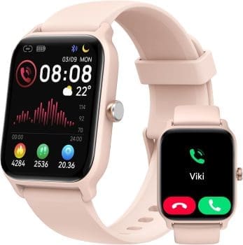 Smartwatch Damen mit Telefonfunktion, Alexa Integriert 1,8" Fitnessuhr Damen mit Herzfrequenz SpO2 Stress Schlafmonitor, Schrittzähler Uhr, 100 Sportmodi, IP68 Wasserdichte Sportuhr für Android iOS