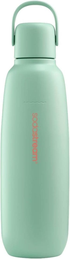 SodaStream 0,9L Fizz&go COOL Metallflasche Mint | Spülmaschinengeeignet | Kompatibel mit Duo, E-Duo, Terra UVM. | Hält bis zu 12 Stunden warm & kalt | BPA-frei | 1er-Pack