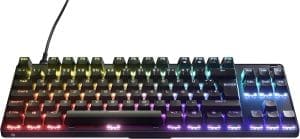 SteelSeries Apex 9 TKL – Mechanische Gaming-Tastatur – Optische Schalter – 2-Punkt-Betätigung – Esports-Formfaktor ohne Tenkey – Hotswap-fähige Schalter – Deutsches (QWERTZ) Layout