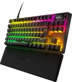 SteelSeries Apex Pro TKL HyperMagnetic Gaming-Tastatur – Die schnellste Tastatur – Anpassbares Ansprechverhalten – OLED-Bildschirm – PBT-Keycaps – USB-C – 2023 Edition – Deutsche Tastatur QWERTZ