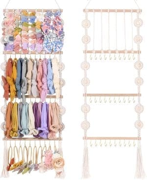 Stirnbandhalter Schleifen Organizer für Mädchen Haarschleifen Halter Baby Stirnband Haarschmuck Organizer für Babys Schleife Aufhänger Aufbewahrung für Mädchen Haarschleifen Rack für Mädchenzimmer