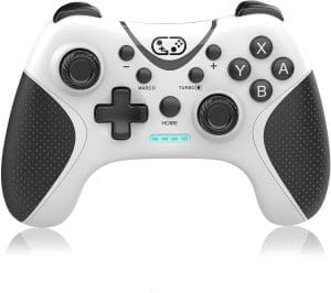 Switch Controller für Nintendo Switch/Lite/OLED,Switch Pro Controller mit Aufwachen,PC Controller,Bluetooth Gamepad mit Programmierbar Button,6-Achsen Gyroskop,Turbo&Auto,Dual Vibration,Weiß