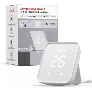 SwitchBot Hub 2, WLAN-Thermometer-Hygrometer, Smart IR-Fernbedienung, Klimaanlagensteuerung, verbindet SwitchBot mit WLAN (unterstützt 2,4 GHz), kompatibel mit Alexa, Google Assistant, Siri, Matter