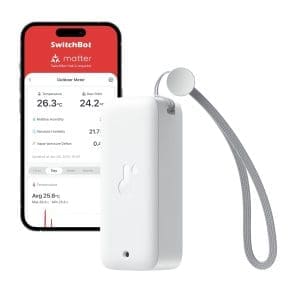 SwitchBot IP65 Hygrometer Thermometer Innen Außen, Bluetooth Thermometer mit Taupunkt/VPD/Absolute Feuchtigkeitssensor, Außenthermometer, SwitchBot Hub ist für den Wi-Fi-Modus erforderlich 2,4 GHz Nur