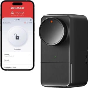 Switchbot Smart Lock Pro - Smartes türschmoss, elektronische Türschloss für die VORDTÜR, SCHNELL AN -Vorhandenen Türriegel Installierer, Türmuffner pro App, Alexa, Google