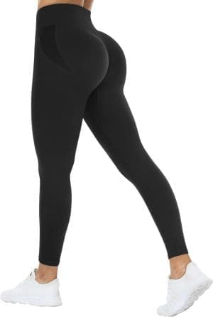 TAYOEA Damen Kompressions Sport Leggings Yoga Lange Leggings Slim Fit Fitnesshose Sporthosen Blickdicht Scrunch Butt Yogahose Nahtlos Push up Leggings Hohe Taille Übung Fitness Joggen