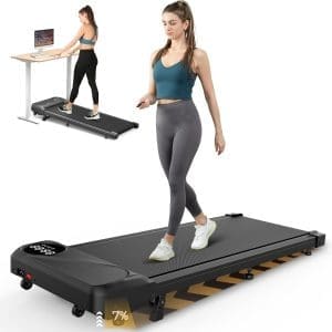 THERUN Manuelle Schreibtisch Neigung Walking Pad mit Steigung, 2 in 1 Kleines Laufband mit Leise 2,5 PS-Motor,Fernbedienung und LED-Panel für Zuhause und Büro