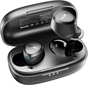 TOZO A1 Mini Bluetooth Kopfhörer 5.3 Kopfhörer Kabellos Bluetooth, In Ear Bluetooth Kopfhörer mit APP Steuerung, 30 Std Premium Sound, IPX5 Wasserdicht Kabellose Kopfhörer für kleine Ohren - Schwarz