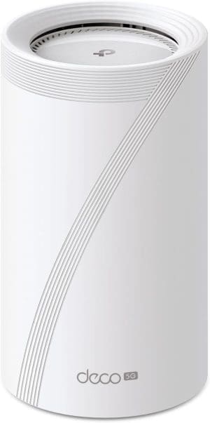 TP-Link Deco BE65-5G LTE WLAN Router, 5G Router SIM-Karte, 𝐓𝐫𝐢-𝐁𝐚𝐧𝐝 𝐖𝐢𝐅𝐢 𝟕, 3× 2,5 Gbit/s-Ports, 320-MHz-Kanäle, Nur APP verwaltet, Keine Webverwaltungsseite