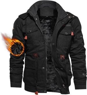 Tacvasen herren winterjacke wärme fleecejakecke militärjakecke lässige getterte Cargojacke Thermo Outdoorjacke Arebeitsjacke