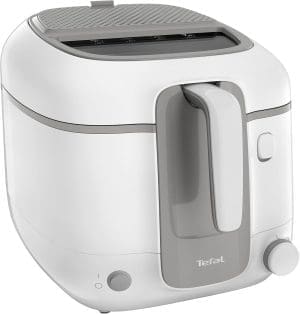 Tefal Fritteuse Super Uno Access FR3100 | Kapazität 2,2 L | Spülmaschinengeeignete Teile | Geruchsfilter | Herausnehmbarer Behälter | Weiß/Grau