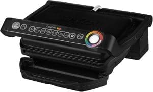 Tefal OptiGrill Kontaktgrill, 6 Programme, Garstufenanzeige, Abnehmbare Platten, Manueller Modus, Elektrogrill, Schwarz, GC705816