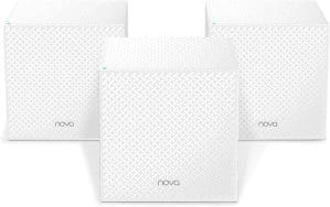 Tenda Nova MW12 Mesh WLAN System - AC2100 Tri-Band WLAN Mesh System - empfohlen für Häuser mit 3-5 Schlafzimmern - 9X Gigabit Port - Ersetzt WLAN Router & Repeater - Kompatibel mit Alexa - 3Pack