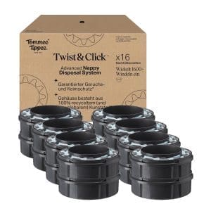 Tommee Tippee Twist & Click Advanced Windelbehälter, Original-Nachfüllkassetten, exklusive 16er-Verpackung, für einfaches Nachfüllen und ein tolles Preis-Leistungs-Verhältnis (Verpackung kann variieren)