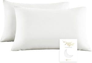 Townssilk doppelseitig 100% Reiner Tencel Kissenbezug, High-End Kissenbezug, geeignet für Haar- und Hautgesundheit, 2-teilig, 40x40 cm, mit verstecktem Reißverschluss, naturalwhite