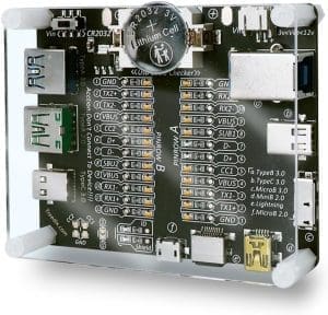 Treedix USB-Kabeltester, USB-C-Kabeltester, USB-Datenkabeltester Prüfplatine für USB-C, USB-A, USB-B, Micro Mini Lightning-Kabel, schnell den Kabelsalat sortieren, indem Sie die LEDs überprüfen