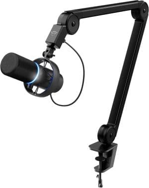 Trust Gaming GXT 255Plus Onyx Professionelles Mikrofon mit Arm, Nierencharakteristik, Popfilter, USB, LED, für Aufnahme, Streaming, Podcast, Broadcasting – Schwarz