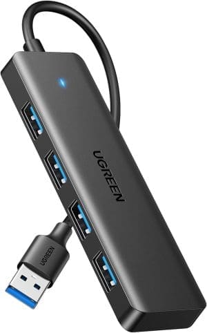 UGREEN 4-Port USB 3.0 Hub USB Verteiler 5Gbps USB Mehrfachstecker USB Splitter für MacBook, iMac, Surface, Dell, Thinkpad, USB Stick, Mobile HDD, Desktop PC und mehr (15cm)