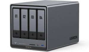 UGREEN NASync DXP4800 Plus 4-Bay Desktop NAS, Intel Pentium Gold 8505 5-Core CPU, 8GB DDR5 RAM, 128G SSD, 1 * 10GbE, 1 * 2,5GbE, 2*M.2 NVMe-Steckplätze, 4K HDMI, Netzwerk angeschlossen Speicher (ohne Festplatte)