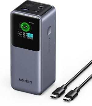 UGREEN Nexode 20000mAh Powerbank 130W Max Schnellladung, USB-C PD 3.0 Input/Output, Digitaldisplay, kompatibel mit iPhone 16/15 Pro Max, Galaxy S24 Ultra, MacBook Pro, Dell und mehr