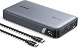 UGREEN Nexode Power Bank 145W Max 25000mAh externer Akku mit 3 Anschlüssen USB C Powerbank mit digitalem Display, kompatibel mit MacBook Pro/Air, iPhone 16 Pro Max/Pro/16/15, Galaxy S24 Ultra, Dell